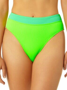 Salt + Cove Size XL Green Banded High-Waist Ribbed Bikini Bottoms NWT